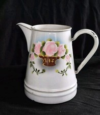 Altes emaille kanne rosendekor - emaille,