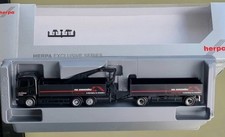 Herpa 237758 Scania 124 HL Baustoff-Hängerzug mit Ladekran "Paul Schockemöhle"