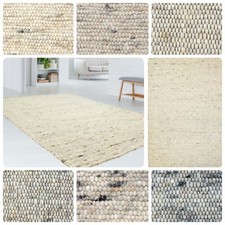 Gewalkter Handwebteppich Erfenstein mit schwarzer Kette aus 100% Schurwolle