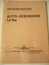 VEB Takraf DDR Scherenhebebühnen-Anleitung Wartungsplan Lunzenau Fritz Hage KG