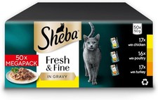Sheba Katzen Nassfutter - frisch und fein - Beutel Geflügel 50 g (50er Pack) 