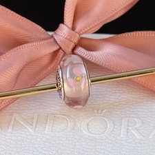 Original Pandora Murano „Blumen“ hell, rosa, 925 silber #790619