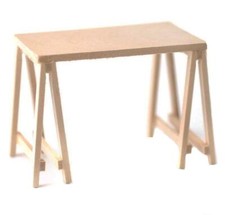 Puppenstube Tischbock Büro Schreibtisch Holz Arbeitszimmer Garten Werkstatt Möbel