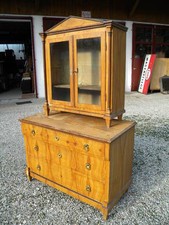 1840 BIEDERMEIER AUFSATZKOMMODE Weichholz Gläserkastl Glasschrank Kommode Lasur