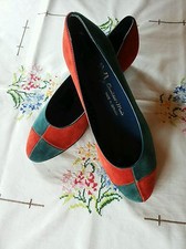 ?Chicer Damenpumps? in petrol/rot Größe 5