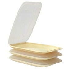 3x Stapelbare Frischhaltedose Aufschnittbox Wurst Behälter Aufschnittdose