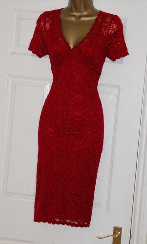 Stretchiges rotes spitzenkleid - stretchiges,