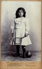 Kabinett Foto Strasbourg Straßburg Elsass Bas Rhin, Mädchen mit... - 10930251