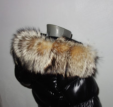 Graufuchs Pelz Kapuze Kragen Echt Fell für Jacke Parka Kojote Fellkragen Fuchs