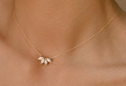 Halskette edelstahl blume - edelstahl,