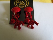 OHRCLIPS  ROT BÄRCHEN CA.  2,8  x 1 CM