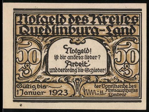 Notgeld quedlinburg 1923 - 1923,, 50
