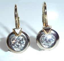 Ohrringe 750 Gold, Weißgold 1.00ct. Diamanten Brillanten 2 x 0.50ct.