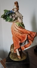 Frau Mädchen  Jugendstil Figur Ceramica Guido Cacciapuoti Italy Italien Keramik