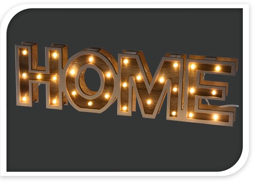 Schriftzug home beleuchtet - home,