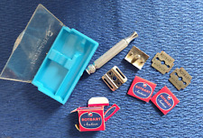 Rotbart, Rasierer, Rasierhobel, Nassrasierer mit Box und Klingen Vintage