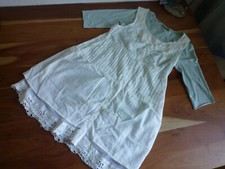 Romantisches Sommer Trägerkleid+T-Shirt "Cream" s/36 weiß