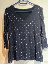 Sehr schöne s. Oliver Bluse 2 Lagen Marine mit Punkten Gr. 42