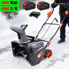 1000W Akku Schneefräse Elektro Schneeschaufel Schneeschieber inkl. 2X 4Ah AKKU