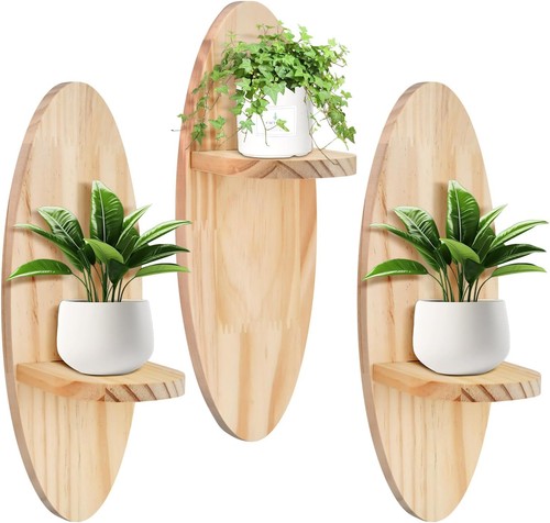 3er set wandregal - holz, –