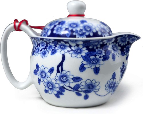 Teekanne 350ml blau - teekanne, weiß