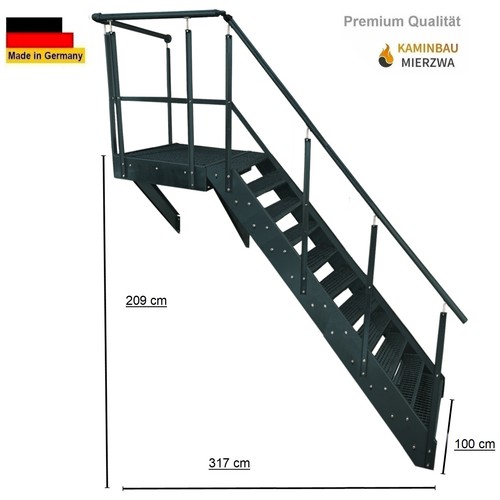 Stahltreppe treppe anthrazit - stahltreppe,