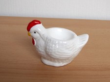 Eierbecher Huhn Hahn weiß Keramik