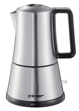 Cloer Espressokocher 5928 Edelstahl elektrisch 3-6 Tassen 365W Silber 300ml