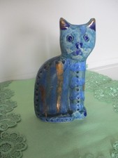 Keramik Figur blaue Katze 14