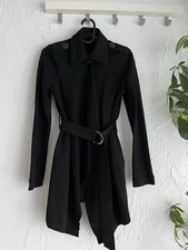 Amisu Damen Jacke Blazer Trenchcoat Gr. 34 Schwarz