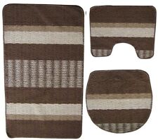 Badeset 3 tlg Badgarnitur Badematte Badset Bad Dusche WC Vorleger rutschfest STA