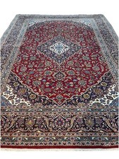 Wunderschöne roter KeshanPerserteppich Handgeknüpft 350/250 N 706252 Top Zustand