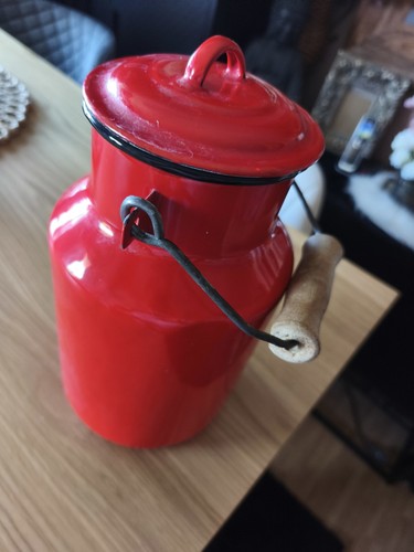 Emaille kanne milchkanne mit - emaille,