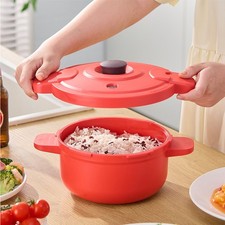 Mikrowellen Schnellkochtopf Mikrowellentopf Multifunktionstopf  mit Deckel Neu