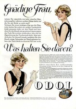 Odol Mundwasser Reklame 1928 Mundwasser Dame Raucherin kleine Schwarze Werbung