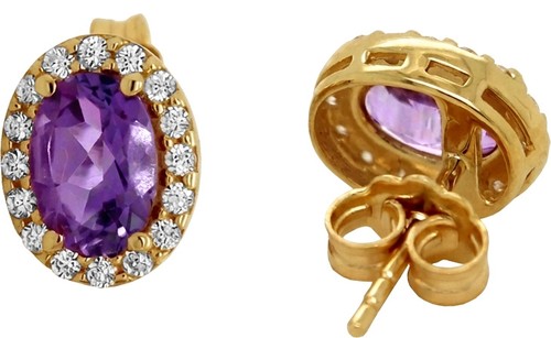 Amethyst ohrringe gold - 585, 14k