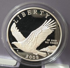 USA: Silver Dollar 2008, Bald Eagle, Weißkopfseeadler, Proof, PP, Silber