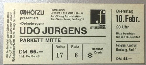 Udo jürgens hamburg 1987 - jÜrgens,