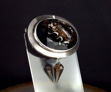 Brosche Silber Käfer Rauchquarz - genial extravagant & XL Sterling 