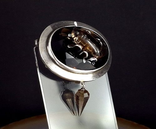 Brosche silber käfer - brosche,