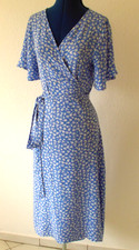 Wickelkleid L blau weiß