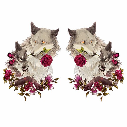 Paar wolf und - paar, rose