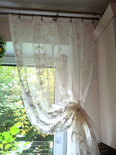 Europäischer Bestickter Durchsichtiger Vorhang - 3D Perlen & Blumenmuster