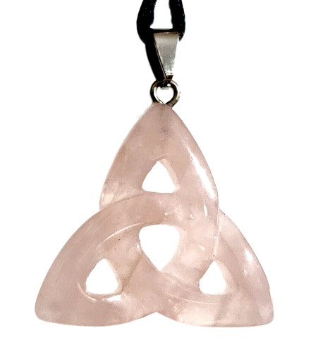 Triquetra rosenquarz halskette - triquetra,