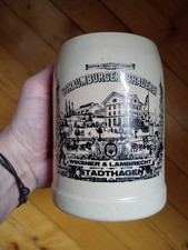 0,5 L  Bierkrug aus Ton mit Aufdruck   Rarität