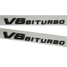 2X Schwarz Matt Letters V8 BITURBO Emblem Badges Aufkleber für Mercedes Benz AMG