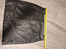 Damen Mini Rock Leder Schwarz