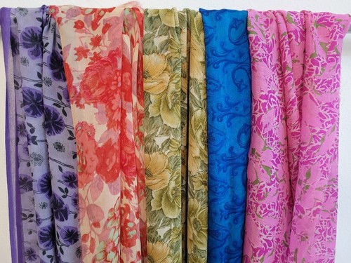 Reine seide stoffe lot - stoffe,