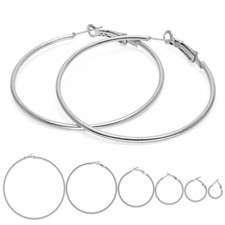 1 Paar Creolen silber Ohrringe Hoops Ohrstecker Kreole