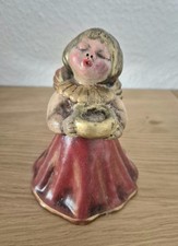 Thun Original Bozener Engel Keramik rot mit gold 15 cm Kerzenhalter 80er Jahre